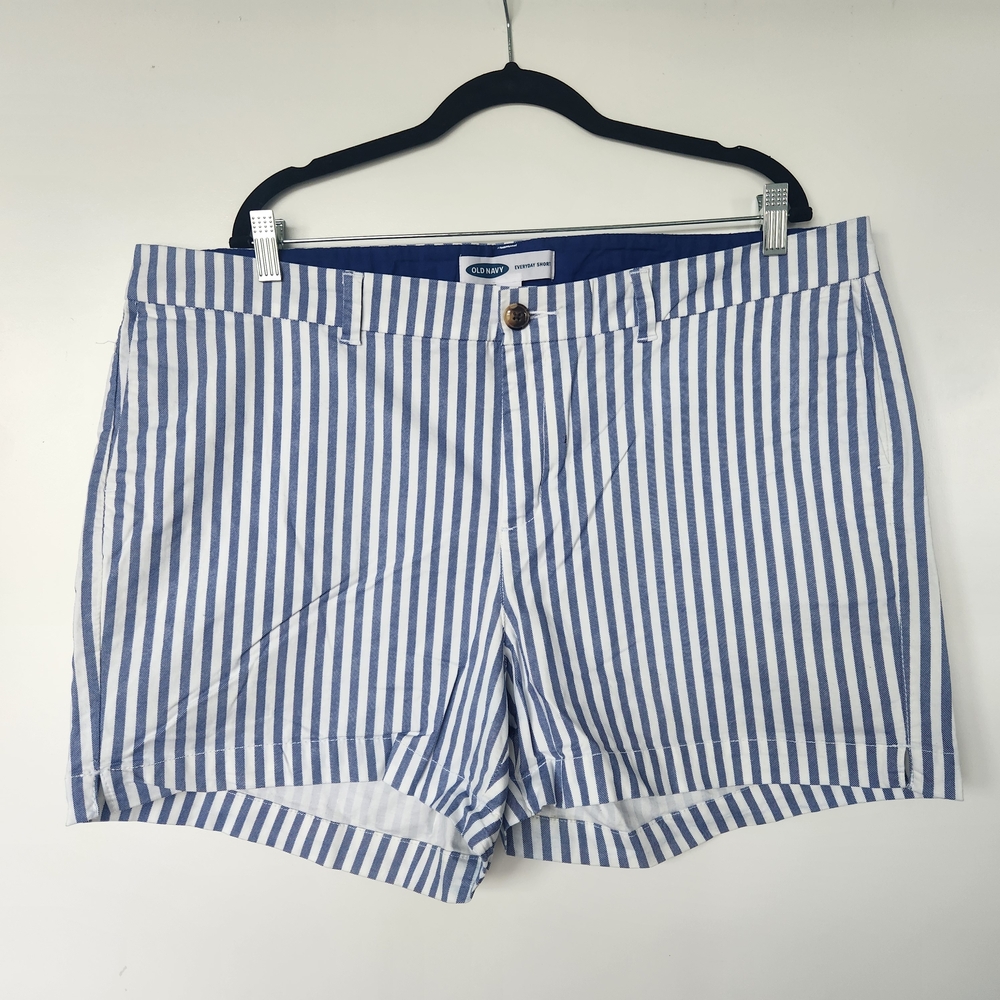 Old Navy Blue & White 3" Vertical Stripe Women's Shorts